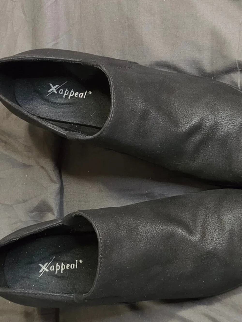 Xappeal Black Ankle Boots with Block Heel sz 9